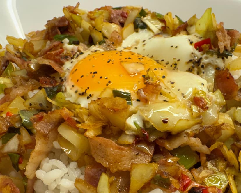 Bacon Cabbage Stir fry Bowl Bacon Cabbage Stir fry Bowl